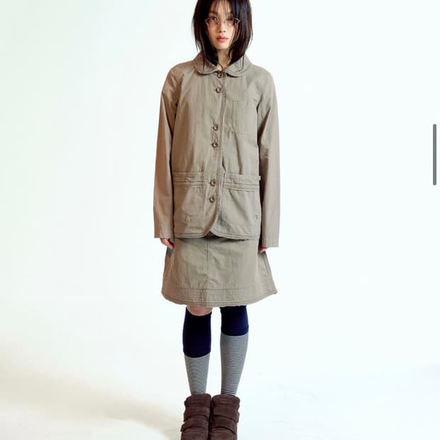 [2] 코이세이오 로우 엣지 코튼 자켓 애쉬 브라운