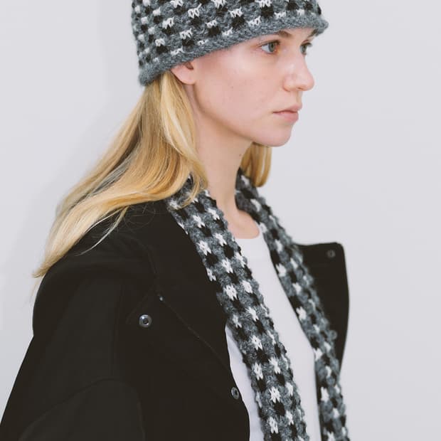 문달 핸드메이드 비니 그레이