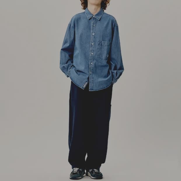 에스피오나지 인디고 워시드 워버핏 셔츠 XL _ 남성