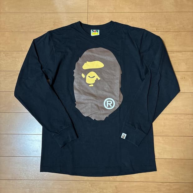 베이프 빅 에이프 헤드 롱슬리브 티셔츠 블랙