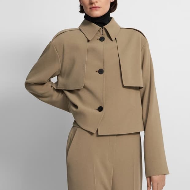 띠어리 크롭 트렌치 코트