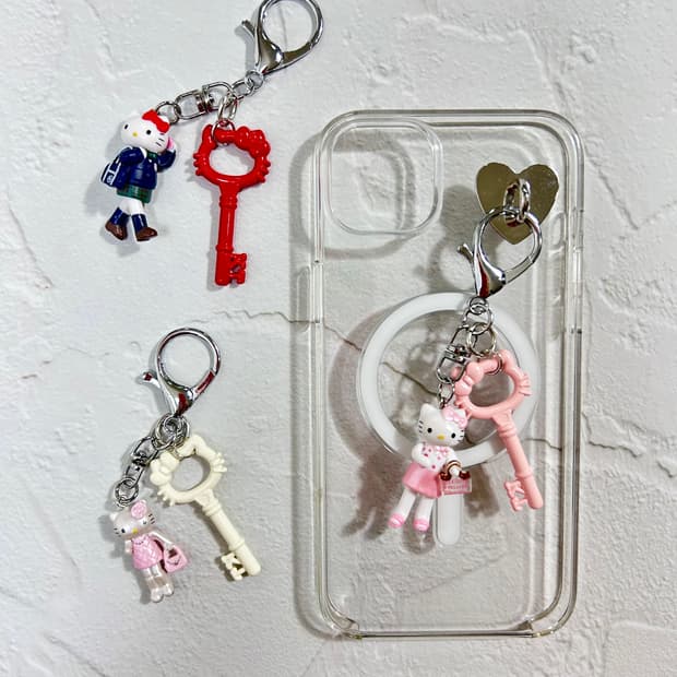 키티 키링 (열쇠컬러;핑크 / 레드 /아이보리ver.)