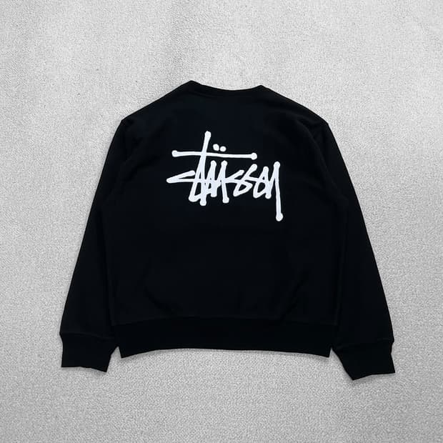 스투시 Stussy 베이직 로고 크루넥 맨투맨 블랙