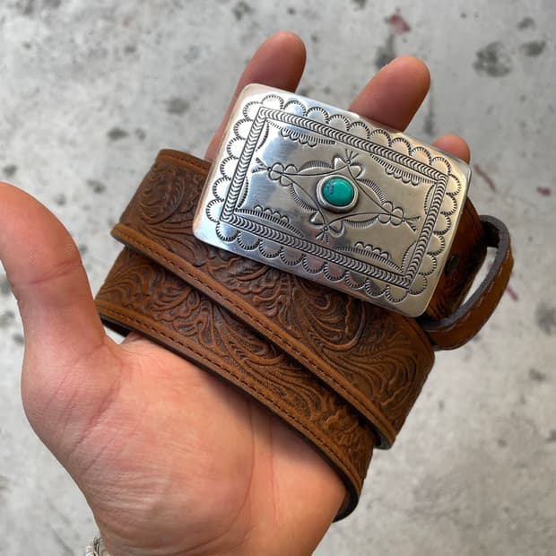 90s Tony Lama Turquoise Western Belt(USA