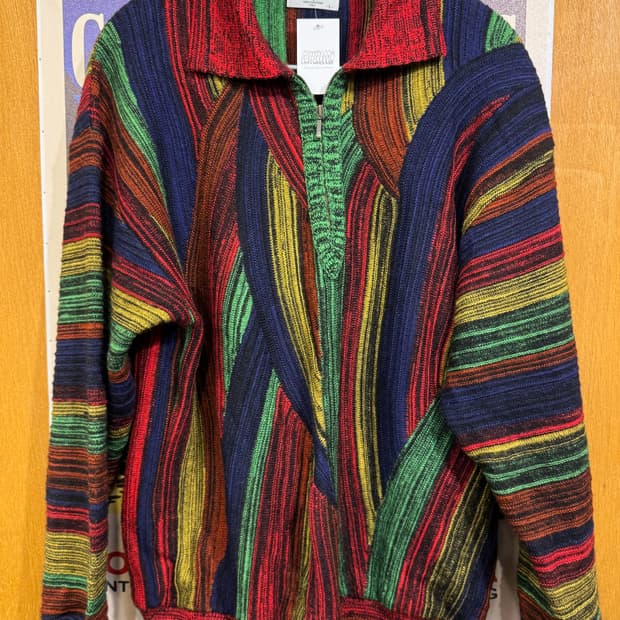 쿠지st 하프집 니트