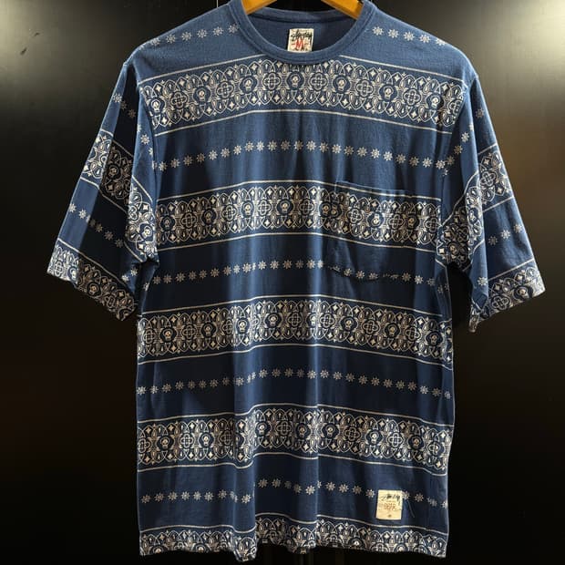 00s Stussy Paisely pattern stripe Tee
