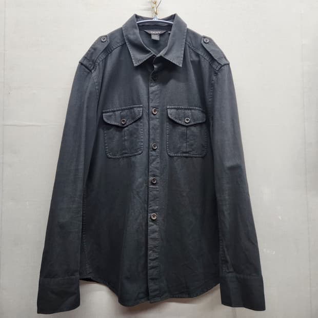 DKNY 코튼/울 혼방 견장/투포켓 셔츠형 자켓 XL(XL)