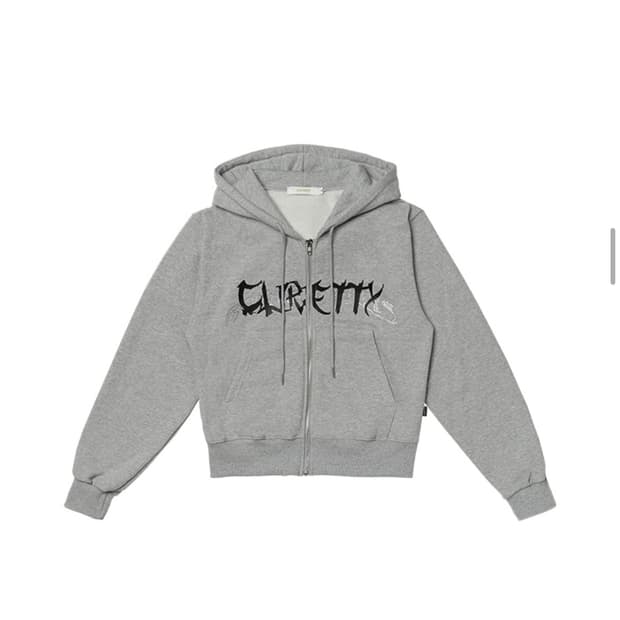 C RHINESTONE HOODIE JUMPER_GREY