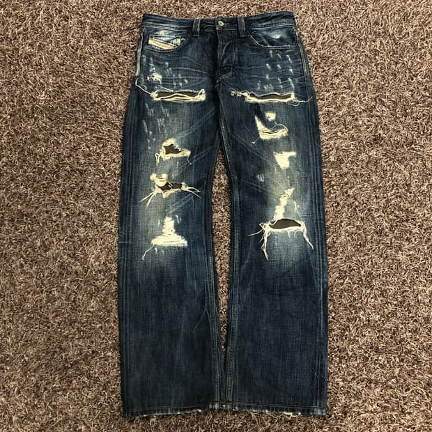 디젤 LARKEE 라키 디스 데미지 워싱 청바지