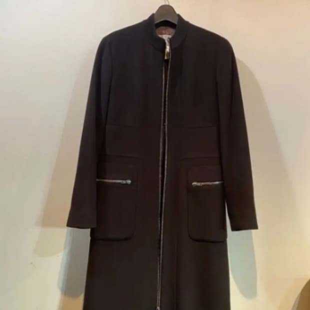 [정품] 셀린느 클래식 슬림 실루엣 집업 미니멀 코트 블랙 XS