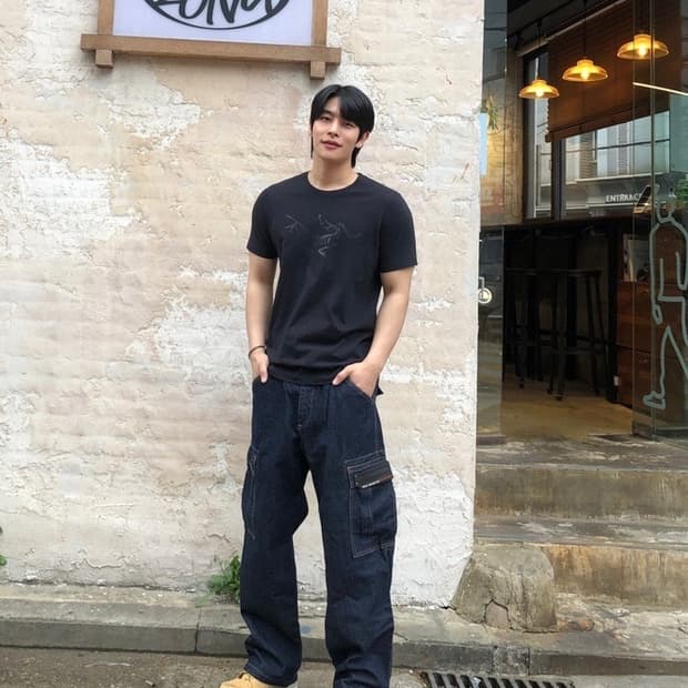 아크테릭스 정품 빅로고 시조새 반팔 블랙