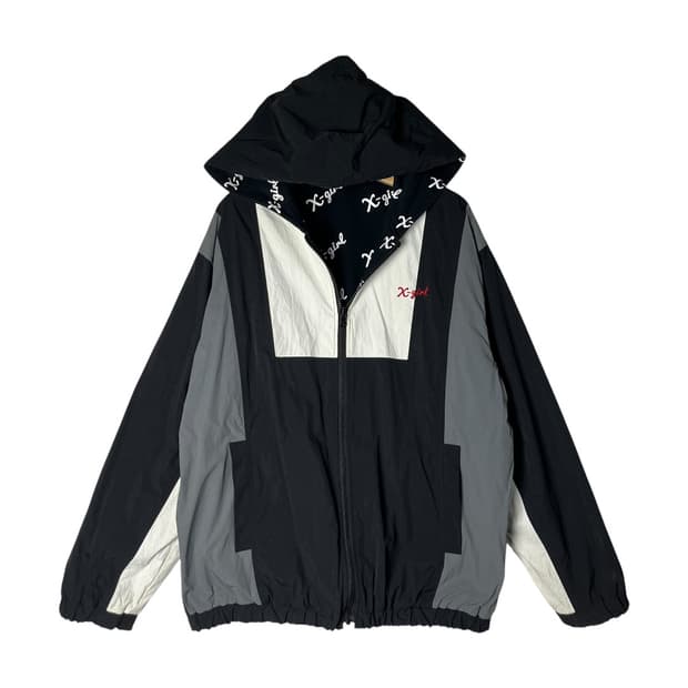[X-girl] 엑스걸 리버시블 배색 후드 바람막이