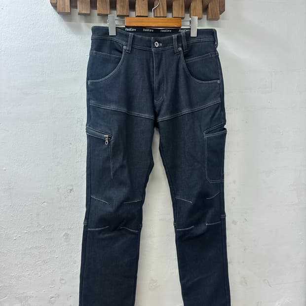 일본빈티지 FieldCore 필드코어 인디고 기모 워크 데님 팬츠