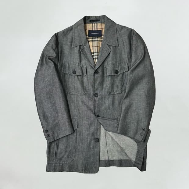 버버리 실크 린넨 자켓