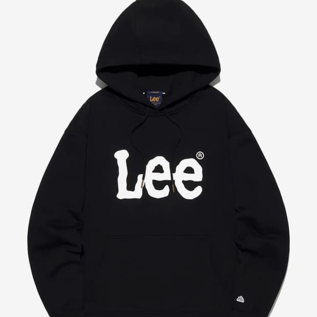 LEE 빅 트위치 로고 후드 티셔츠 블랙 (L)