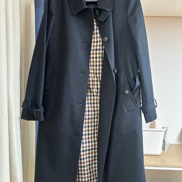 Aquascutum 아쿠아스큐텀 빈티지 블랙 트렌치 코트