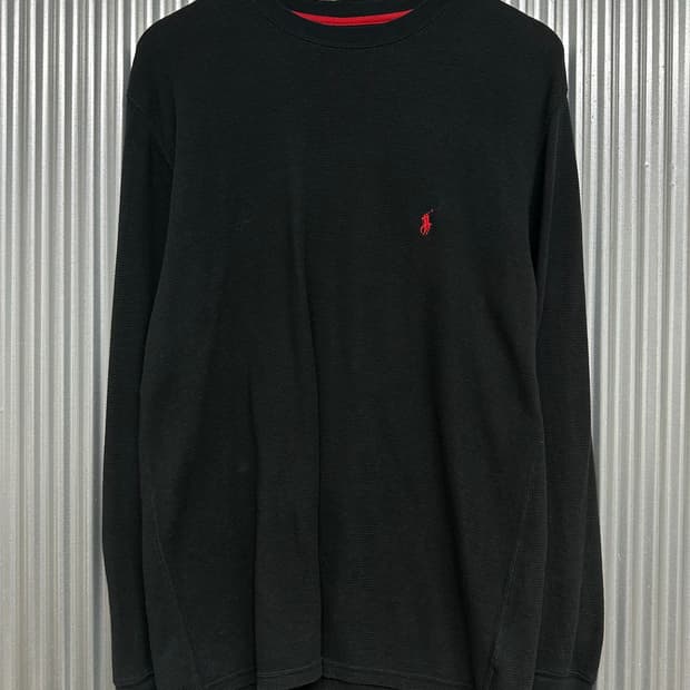 [L] 폴로 랄프로렌 POLO RALPH LAUREN 블랙 와플 써멀 긴