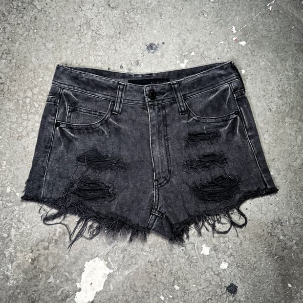 GLAD NEWS - Grey Washed Denim Shorts