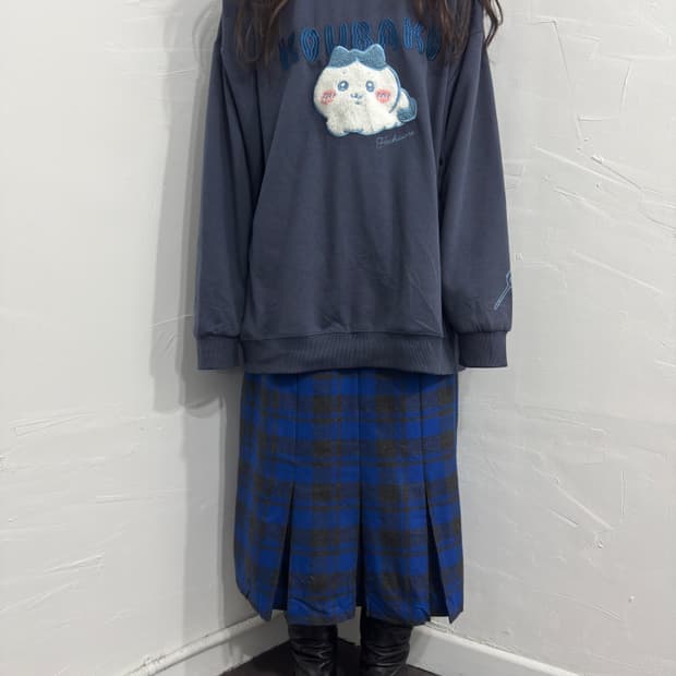 fitme sport check pleats wool skirt