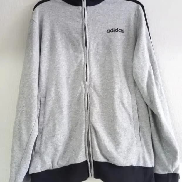 아디다스 희귀 회색 코튼 트랙탑 저지 셋업 90~95