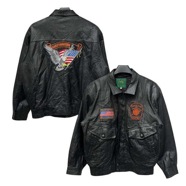 VTG 빈티지 패치 램스킨 양가죽 라이더 자켓 100