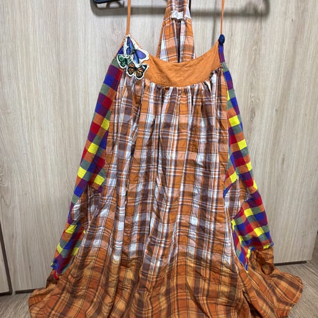 모리걸 민소매 체크 패치원피스 스즈코