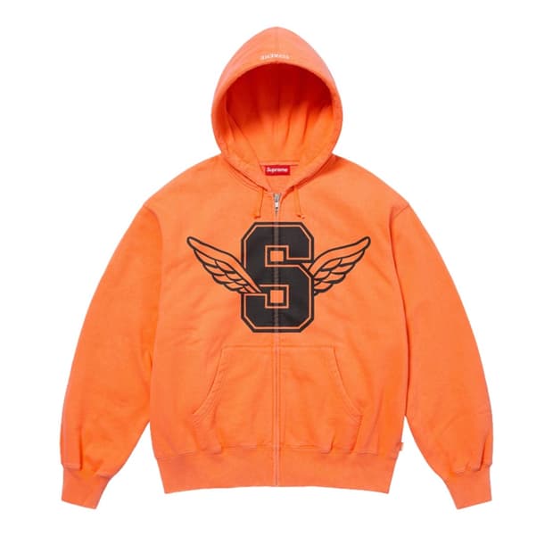 슈프림 윙스 집업 후드 스웨트셔츠 라이트 오렌지 - 25SS
