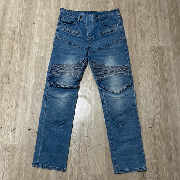 모토팬츠 절개 라이딩바이커진 데님 청바지 [중청] XL