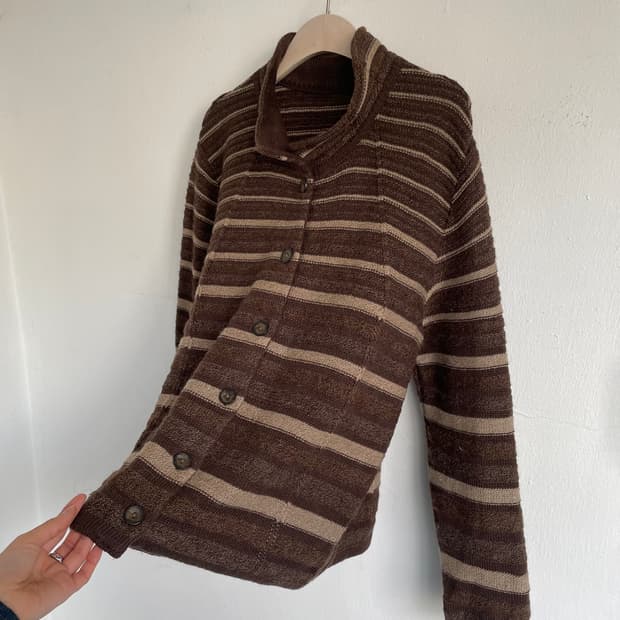 Stripe pattern cardigan