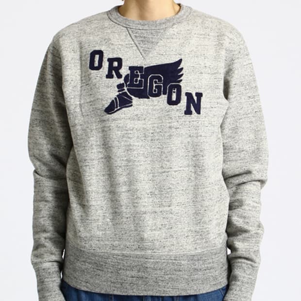 체스윅 CHESWICK 체인자수 컬리지 스웻셔츠 OREGON L