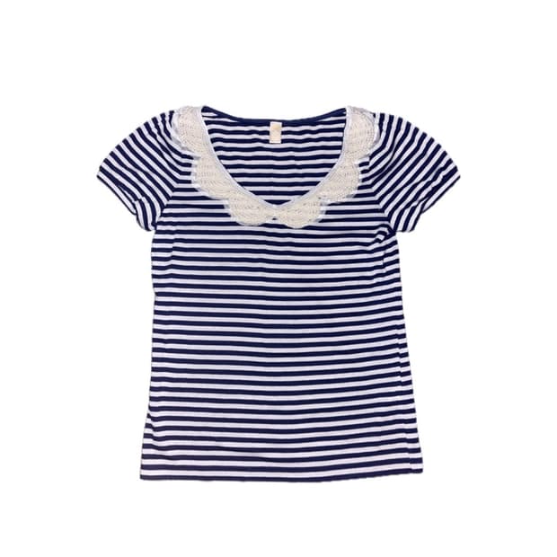 글리터 레이스 진주 티셔츠