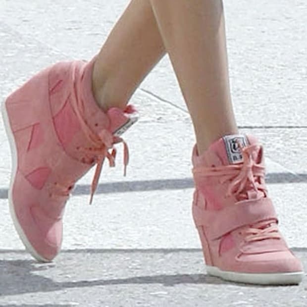 아쉬 웨지힐 스니커즈 피치핑크 38(245)