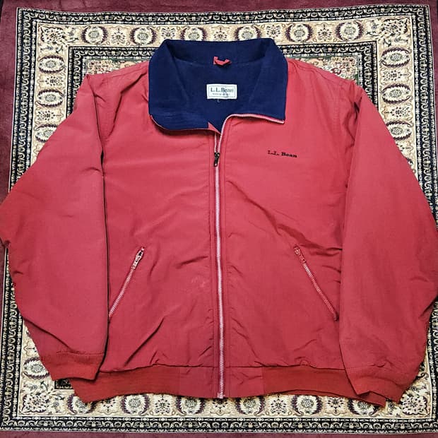 L.L.Bean Nylon Zip-Up Jacket (Red/Navy)