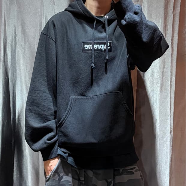 M 슈프림 박스로고 후드 스웨트셔츠 블랙 23FW