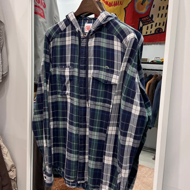 Lacoste 라코스테 타탄체크 후드 집업 자켓