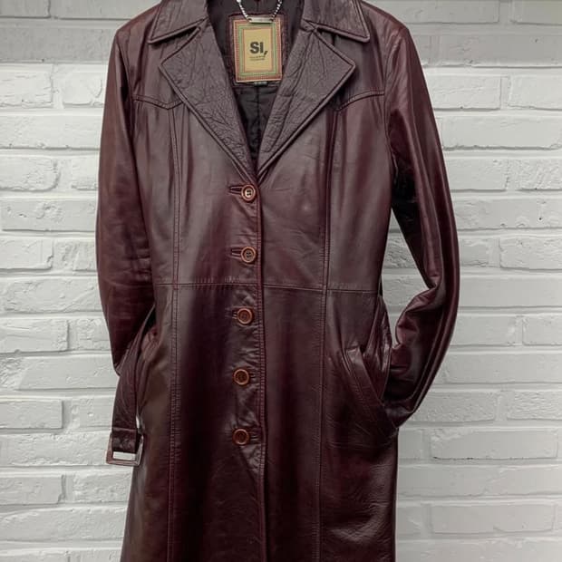 빈티지 리얼 소가죽코트