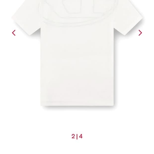 XL) 디젤 신형 25ss 맥시 오발 D 자수 화이트 반팔 라운드 티셔츠