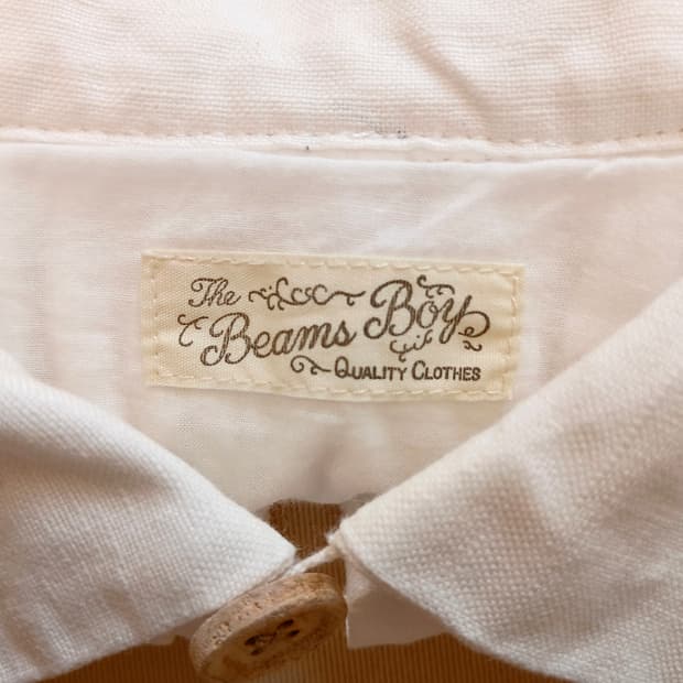 유니크 디테일! BEAMS BOY 화이트 스모킹 자수 원피스