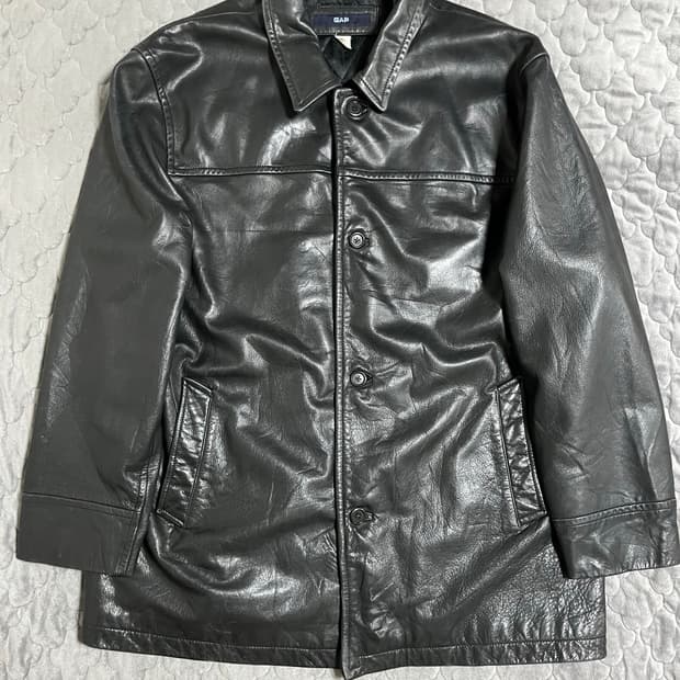 [GAP] old gap 올드갭 레더 카코트 블랙 XL