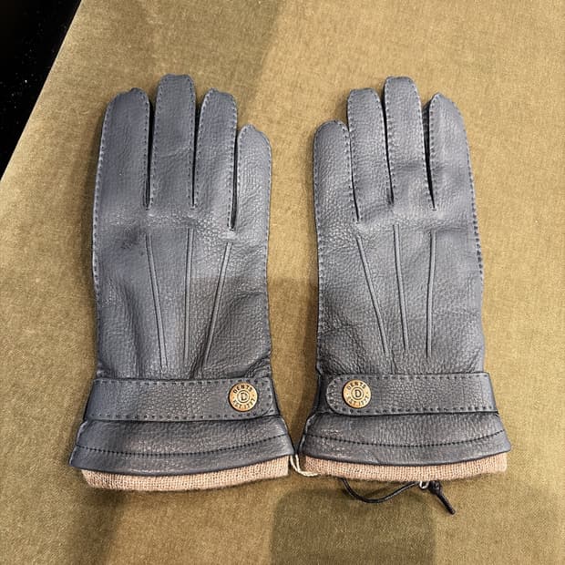 (정품/새상품) DENTS 덴츠 남성 네이비 사슴가죽 캐시미어 안감 장갑