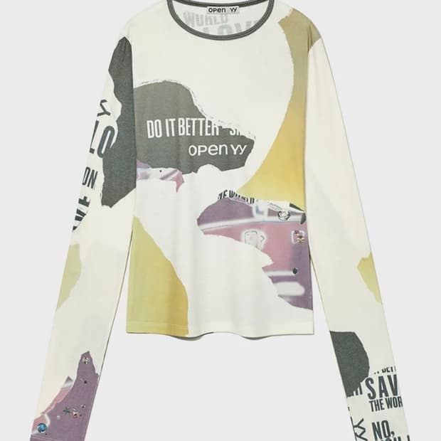 오픈와이와이 RIBBED COLLAGE TOP (MULTI)