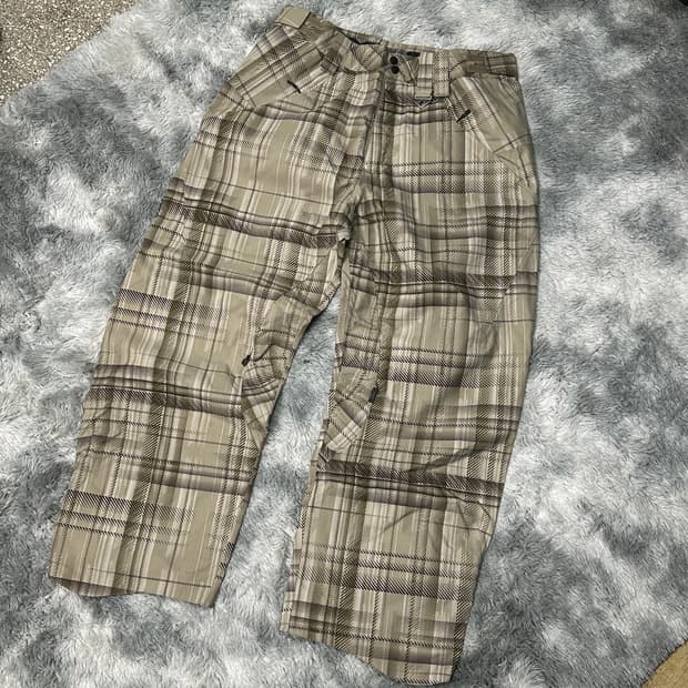 오클리 정품 배기핏 체크패턴 스키바지 XL