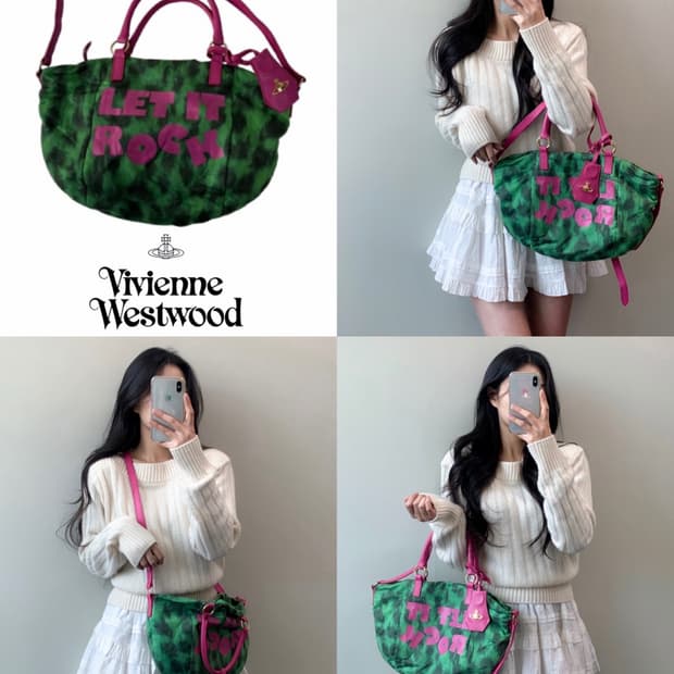 비비안웨스트우드 Let it Rock 레오파드 숄더백