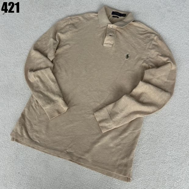 폴로 랄프로렌 베이지색 긴팔티셔츠 