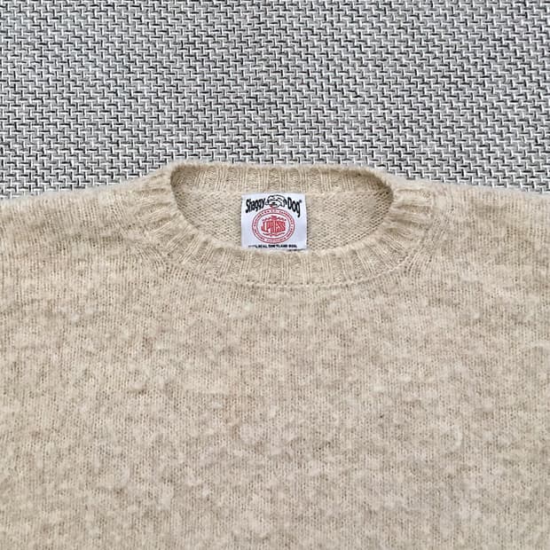 Real shetland wool shaggy dog crewneck