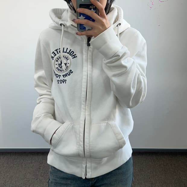 Hollister 홀리스터 surf tour 아이보리 하이넥 후드집업