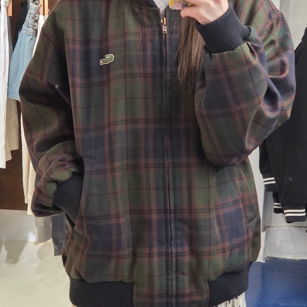 1990s Lacoste 라코스테 리버시블 체크 자켓