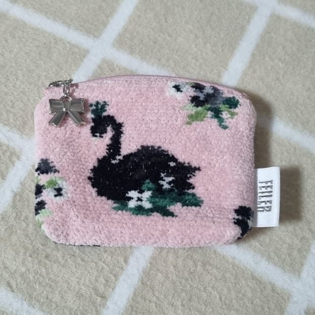 페일러 (FEILER) 핑크 스완 코인 지퍼 동전 지갑 훼이라