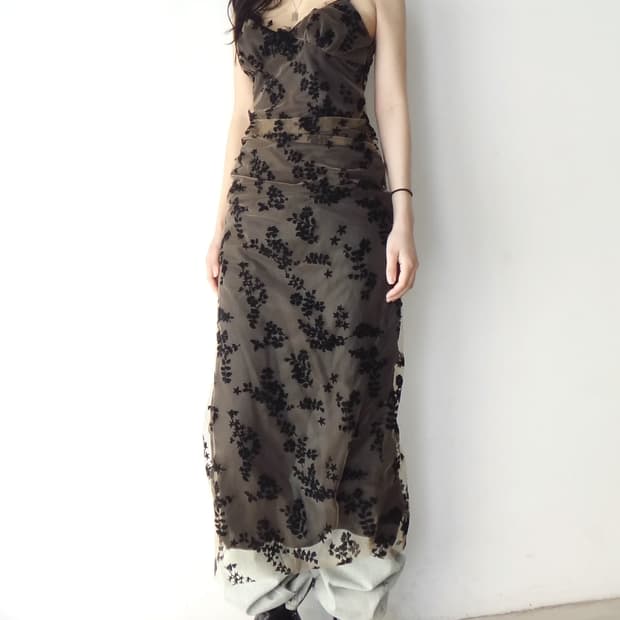 Organza flower long ops