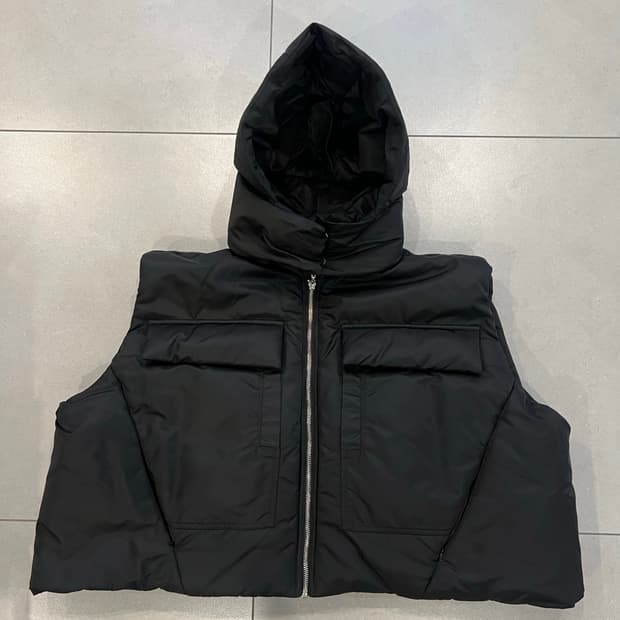 스펜서바두 크롭 카고 패딩 베스트 블랙 M